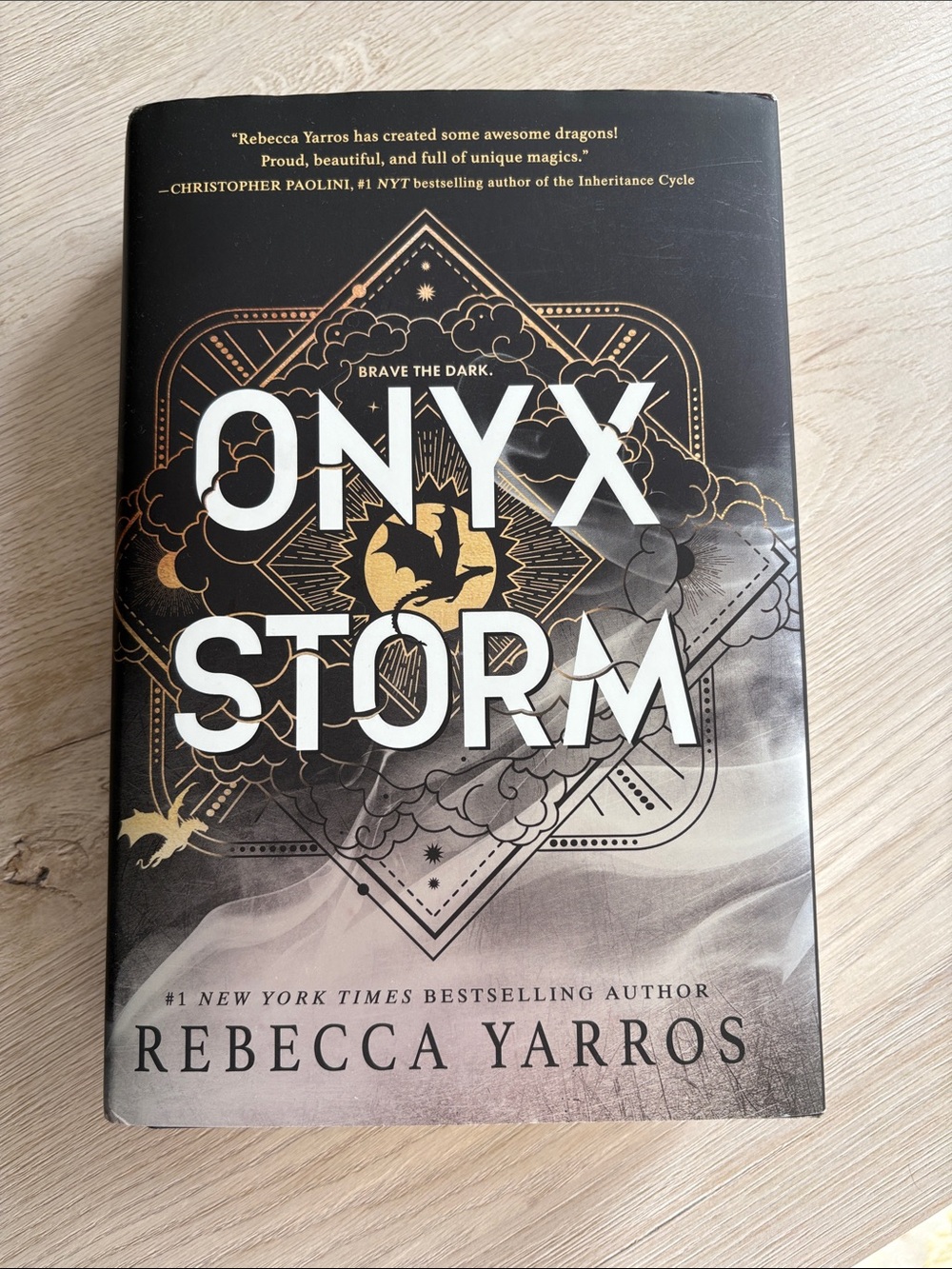 Onyx Storm by Rebecca Yarros - Black & Gold Hardcover Book